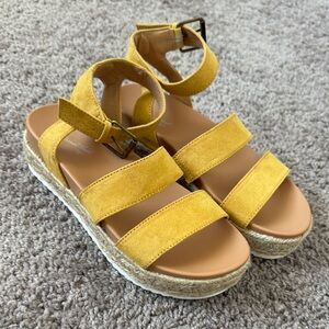 Yellow Suede Women's Sandals